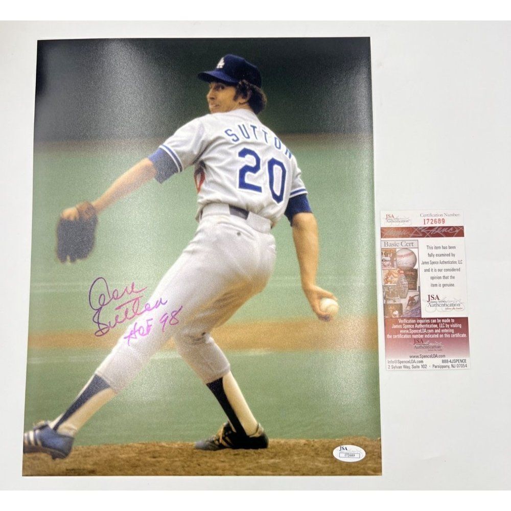 Don Sutton Signed Photo 11X14 HOF 98 Inscribed JSA COA LOS Angeles Dodgers
